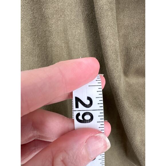 BlankNYC Jacket Womens Large Green Faux Suede Olive Drape Lightweight Stretch - Picture 8 of 9